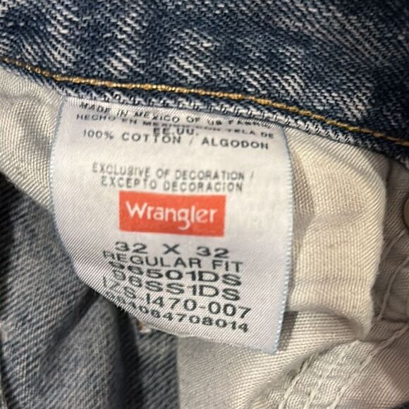 WRANGLER MEN’S JEANS REGULAR FIT ZIPPER FLY SIZE 32 x 32 100% COTTON - Picture 5 of 5
